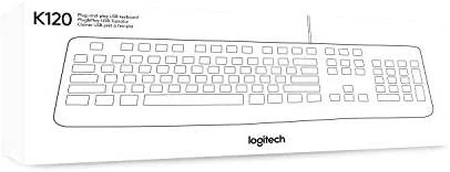 Logitech klaviatūra K120 su laidu, DE išdėstymas, Balta