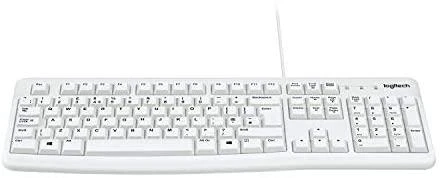Logitech klaviatūra K120 su laidu, DE išdėstymas, Balta