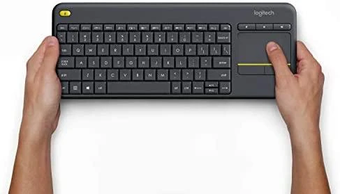 Belaidė klaviatūra Logitech K400 Plus su jutikliniu kilimėliu, US išdėstymas, Juoda