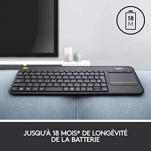 Logitech K400 Plus klaviatūra Radijo dažnio belaidė QWERTY Skandinaviškas Juoda