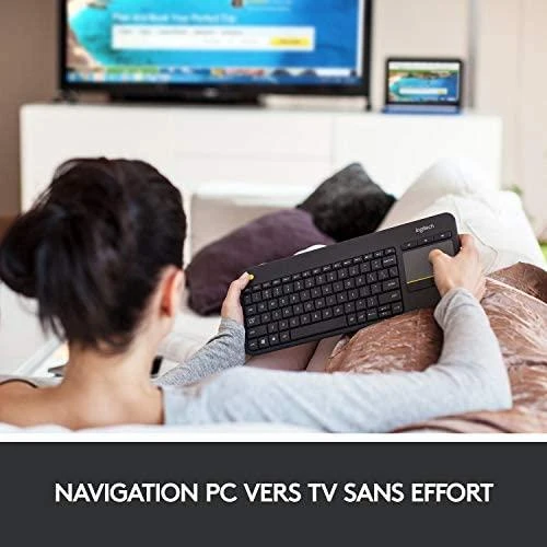 Logitech K400 Plus klaviatūra Radijo dažnio belaidė QWERTY Skandinaviškas Juoda