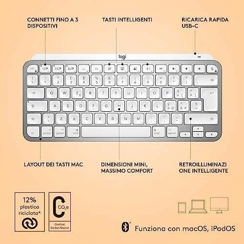 Kompiuterinė pelė Logitech Lift for Mac, Baltos spalvos