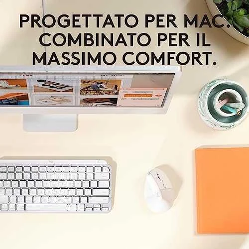 Kompiuterinė pelė Logitech Lift for Mac, Baltos spalvos