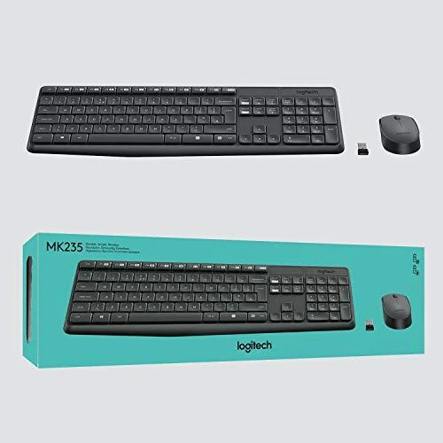 Logitech MK235 klaviatūra Radijo dažnio belaidė QWERTZ Vokiečių Pilka