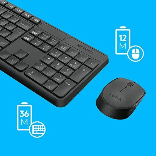 Logitech MK235 klaviatūra Radijo dažnio belaidė QWERTZ Vokiečių Pilka