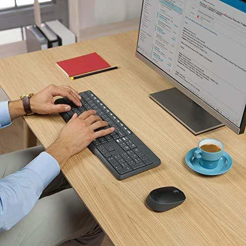 Logitech MK235 klaviatūra Radijo dažnio belaidė QWERTZ Vokiečių Pilka