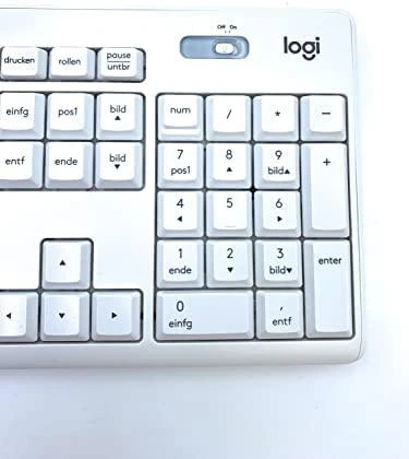 Tyli belaidė Klaviatūra su pele Logitech MK295, DE išdėstymas, Balta