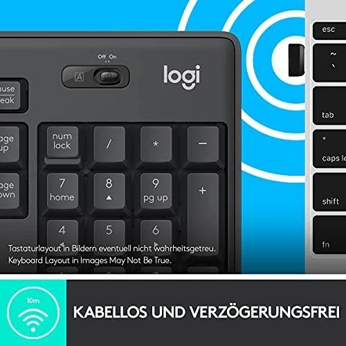 Tyli belaidė Klaviatūra su pele Logitech MK295, DE išdėstymas