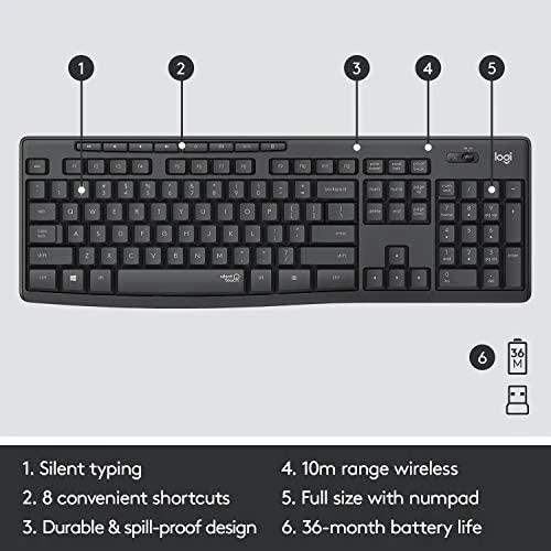 Tyli belaidė Klaviatūra su pele Logitech MK295, Nordic išdėstymas