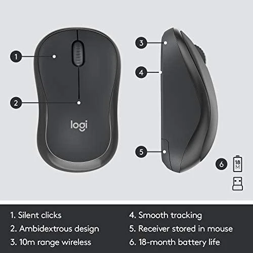 Tyli belaidė Klaviatūra su pele Logitech MK295, Nordic išdėstymas