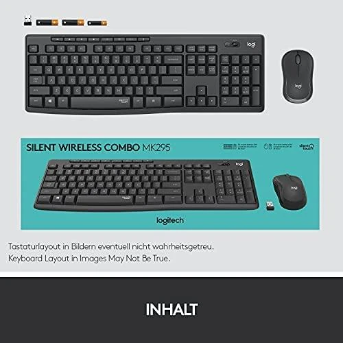 Tyli belaidė Klaviatūra su pele Logitech MK295, DE išdėstymas