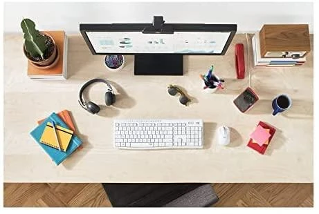 Tyli belaidė Klaviatūra su pele Logitech MK295, DE išdėstymas, Balta