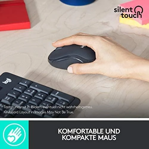 Tyli belaidė Klaviatūra su pele Logitech MK295, DE išdėstymas