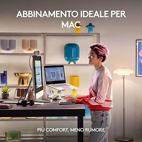 „LOGITECH MX Mechaninė Mini“, skirta MAC „Bluetooth“ apšviesta klaviatūra – PALE Pilkas – US INT'L – TACTILE