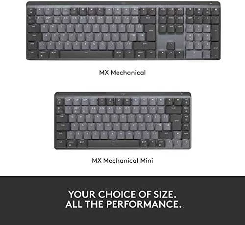 Belaidė klaviatūra Logitech MX MECHANICAL, išdėstymas: UK (Qwerty), "Tactile Quiet", pilkos spalvos