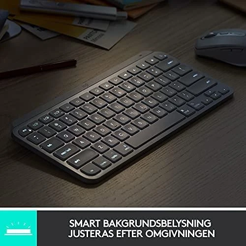 Klaviatūra Logitech MX Keys Mini SWE (W), šviesiai pilka