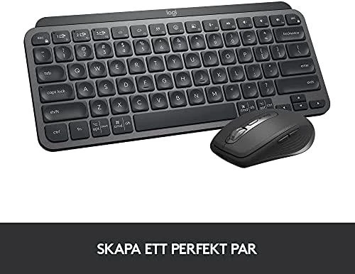Minimalistinė Belaidė Klaviatūra su apašvietimu Logitech MX Keys Mini, Grafito spalvos, Šiaurės šalių (Qwerty) išdėstymas