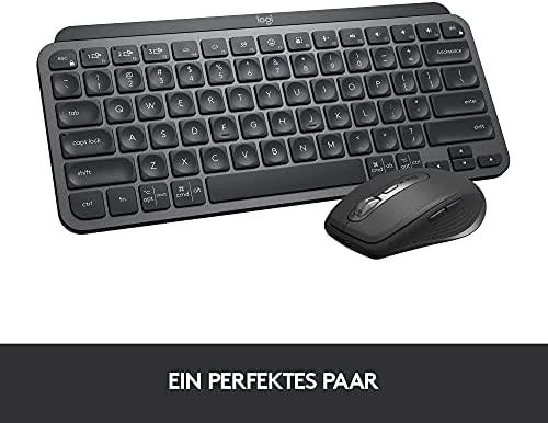 Minimalistinė Belaidė Klaviatūra su apašvietimu Logitech MX Keys Mini, Grafito spalvos, Vokiečių (Qwertz) išdėstymas