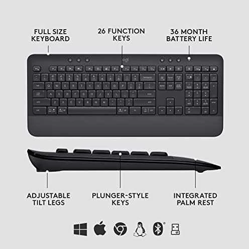 Klaviatūra Logitech MK650 verslui GRAPHITE - - FRA - CENTRAL
