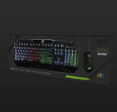 Klaviatūra ir pelė Inter-Tech MediaRange Gaming-Set Klaviatūra 104 Tast + Maus 6-Tast (UK)