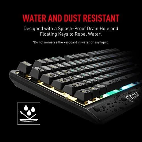 MSI Vigor GK30 Klaviatūra žaidimams, US išdėstymas, su laidu, Juodas