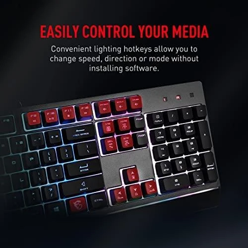 MSI Vigor GK30 Klaviatūra žaidimams, US išdėstymas, su laidu, Juodas
