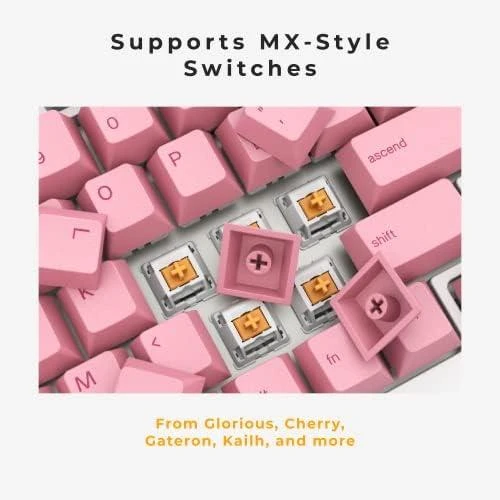 Klaviatūra Glorious GPBT Keycaps – Rožinė Grapefruit – Forge