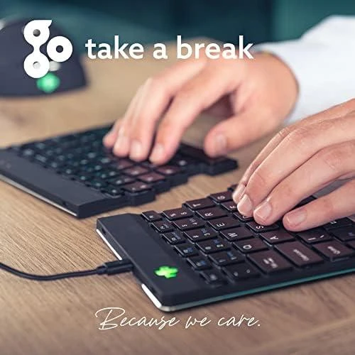 R Go Tools BREAK ERGONOMIC Klaviatūra QWERTY - US Juodas su laidu