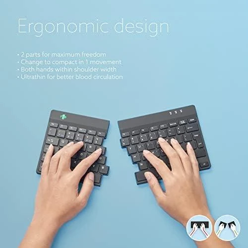 R Go Tools BREAK ERGONOMIC Klaviatūra QWERTY - US Juodas su laidu