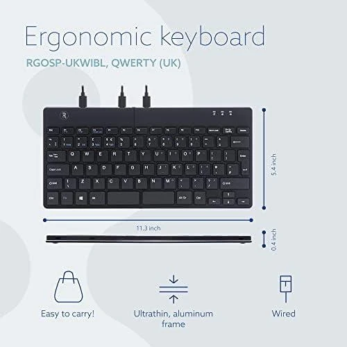 R Go Tools BREAK ERGONOMIC Klaviatūra QWERTY - US Juodas su laidu