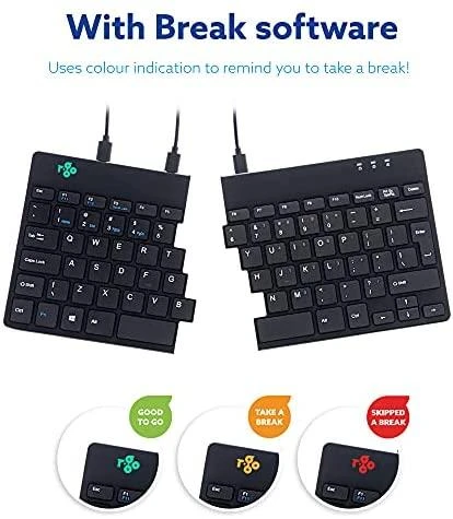 R Go Tools BREAK ERGONOMIC Klaviatūra QWERTY - US Juodas su laidu