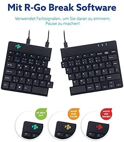 R Go Tools BREAK ERGONOM Klaviatūra QWERTZ - DE Juodas su laidu
