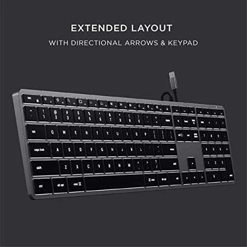su laidu klaviatūra USB C QWERTY Satechi Slim W3 su laidu ST-UCSW3M space pilka