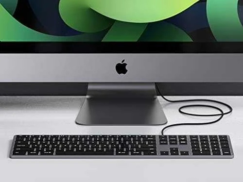 su laidu klaviatūra USB C QWERTY Satechi Slim W3 su laidu ST-UCSW3M space pilka