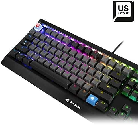Klaviatūra Sharkoon SAC20 PBT ANSI US 114 dangteliai su apšvietimu