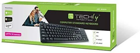 Techly IDATA 955-UBK-AM klaviatūra USB Anglų Juoda