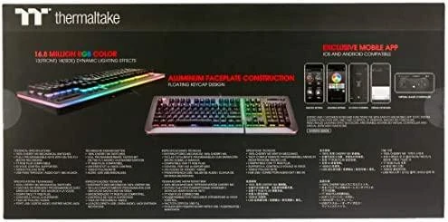 Klaviatūra Thermaltake Level 20 RGB Titanium Cherry MX Mėlyna