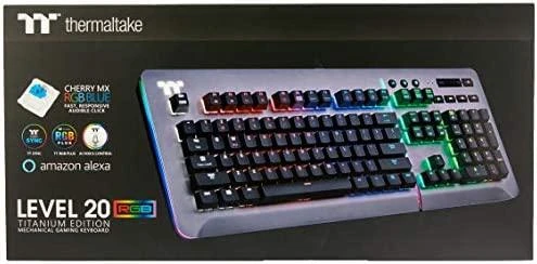 Klaviatūra Thermaltake Level 20 RGB Titanium Cherry MX Mėlyna