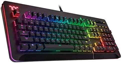 Klaviatūra Thermaltake Level 20 RGB KB-LVT-BLBRUS-01 (mechaninė, Audio, USB 2.0, (DE)key.lay., juodos spalvos