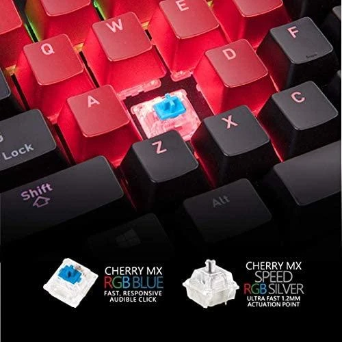 Klaviatūra Thermaltake Level 20 RGB KB-LVT-BLBRUS-01 (mechaninė, Audio, USB 2.0, (DE)key.lay., juodos spalvos