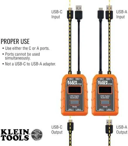 KLEIN TOOLS - USB Skaitmeninis matuoklis, USB-A ir USB-C
