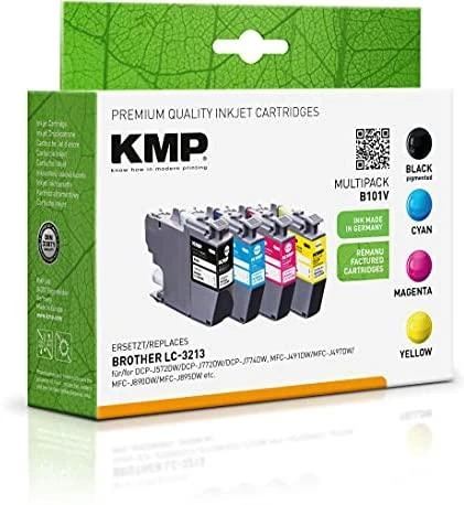 „Legrand Tusz KMP KMP B101V“ – 4 rašalo kasetė – juoda, geltona, žydra, rausvai raudona – suderinama su spausdinimo spausdintuvu (alternatyva: „Brother LC3213BK“, „Brother LC3213C“, „Brother LC3213M“, „Brother LC3213Y“) – su „Brother DCP-J572“, „DCP-J772“, „DCP-J774“, „MFC-J890“, „MFC-J895“