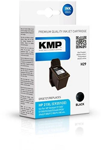 Legrand Tusz KMP KMP H29 rašalo kasetė juoda, suderinama su HP C 9351 AE - 1900,4211