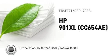 Legrand Tusz KMP KMP H47 rašalo kasetė juoda komp. į HP CC 654 AE Nr. 901XL – 1711 4541