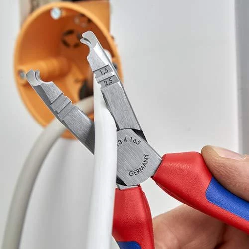 Laidų kirpimo-nužievinimo replės KNIPEX
