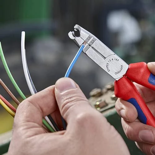 Laidų kirpimo-nužievinimo replės KNIPEX