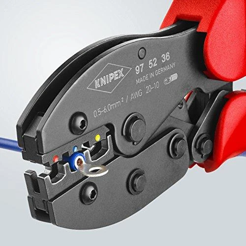 Laidų antgalių užspaudimo replės 0,5-6mm2, Knipex