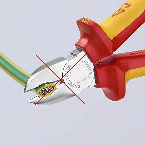 Žnyplės šoninio kirpimo VDE 180mm, Knipex