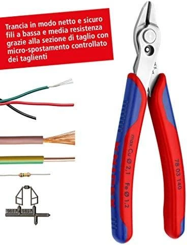 Elektronikos žnyplės 140mm XL INOX, Knipex