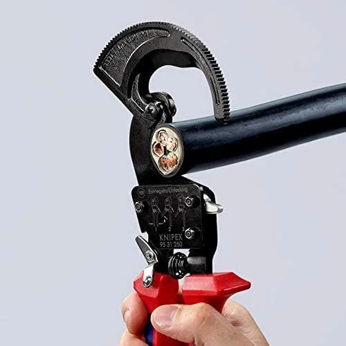Kabelių kirpimo terkšlinės žirklės Ø32mm/240mm², Knipex